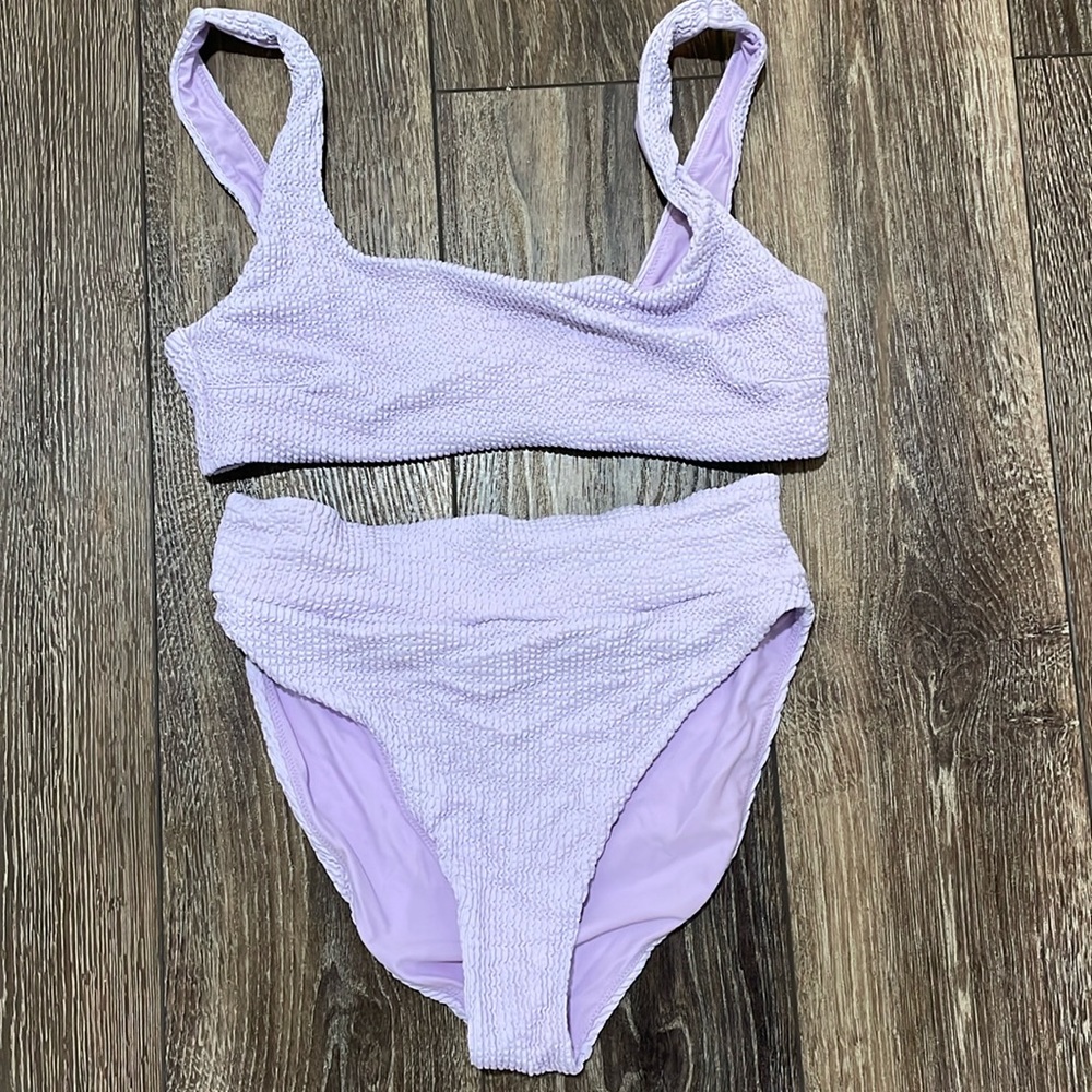 Buddy love purple crinkle bikini. Size large